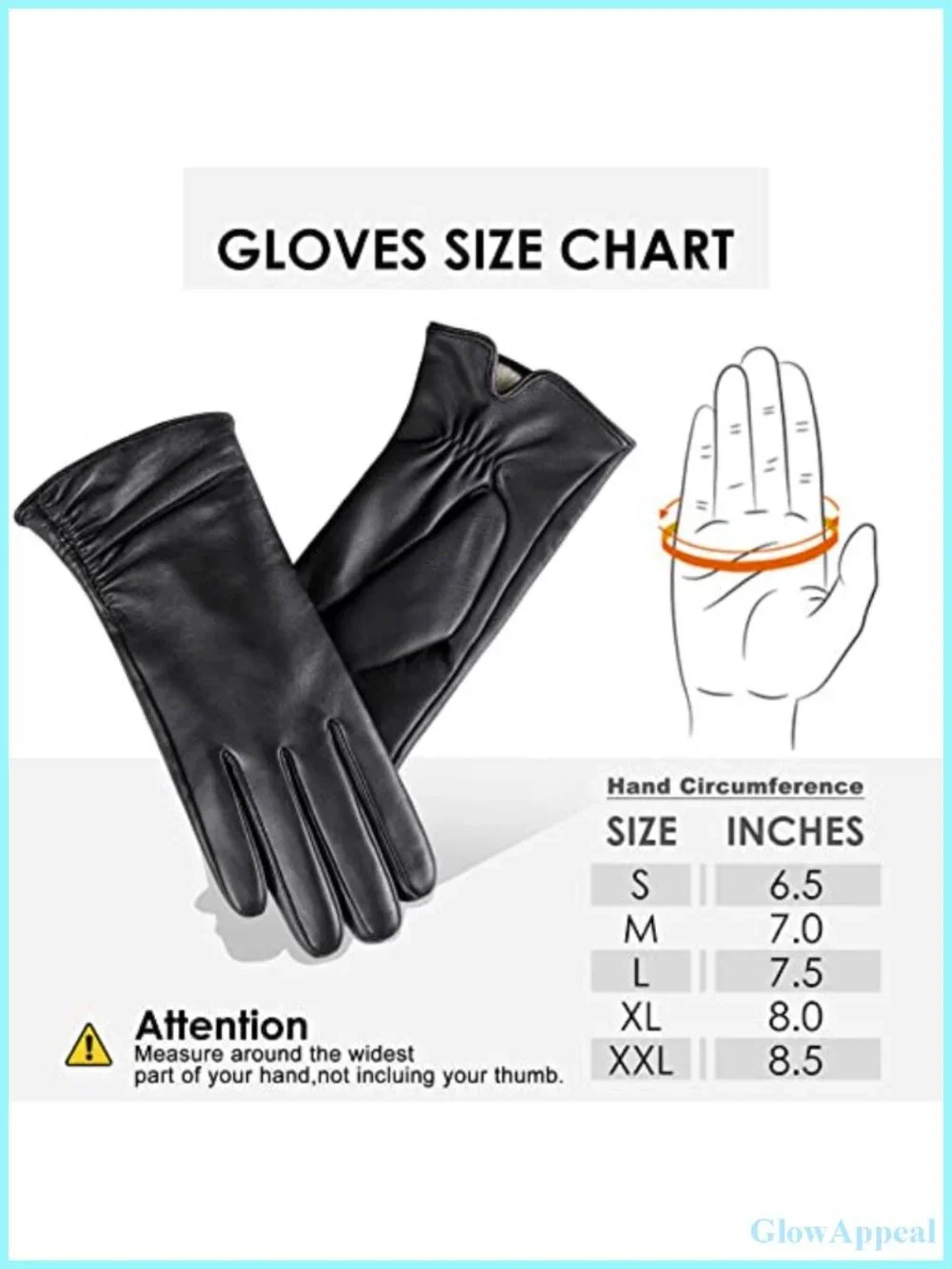 Genuine Sheepskin Leather Warm Gloves with Cashmere Lining Touchscreen Winter